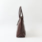 HERITAGE LEATHER ALL LATIGO LEATHER TOTE BAG  W/CLOSURE STRAP - BROWN LATIGO