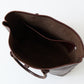 HERITAGE LEATHER ALL LATIGO LEATHER TOTE BAG  W/CLOSURE STRAP - BROWN LATIGO