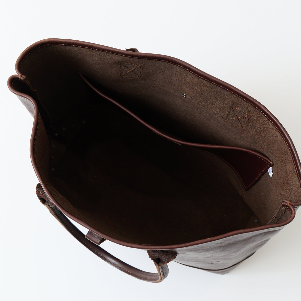 HERITAGE LEATHER ALL LATIGO LEATHER TOTE BAG  W/CLOSURE STRAP - BROWN LATIGO