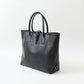 HERITAGE LEATHER ALL LATIGO LEATHER TOTE BAG  W/CLOSURE STRAP - BLACK LATIGO