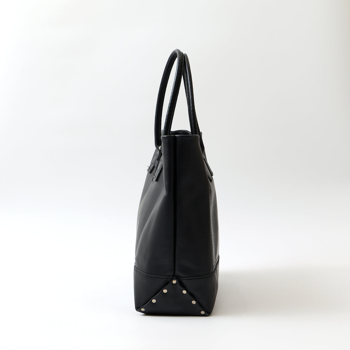 HERITAGE LEATHER ALL LATIGO LEATHER TOTE BAG  W/CLOSURE STRAP - BLACK LATIGO