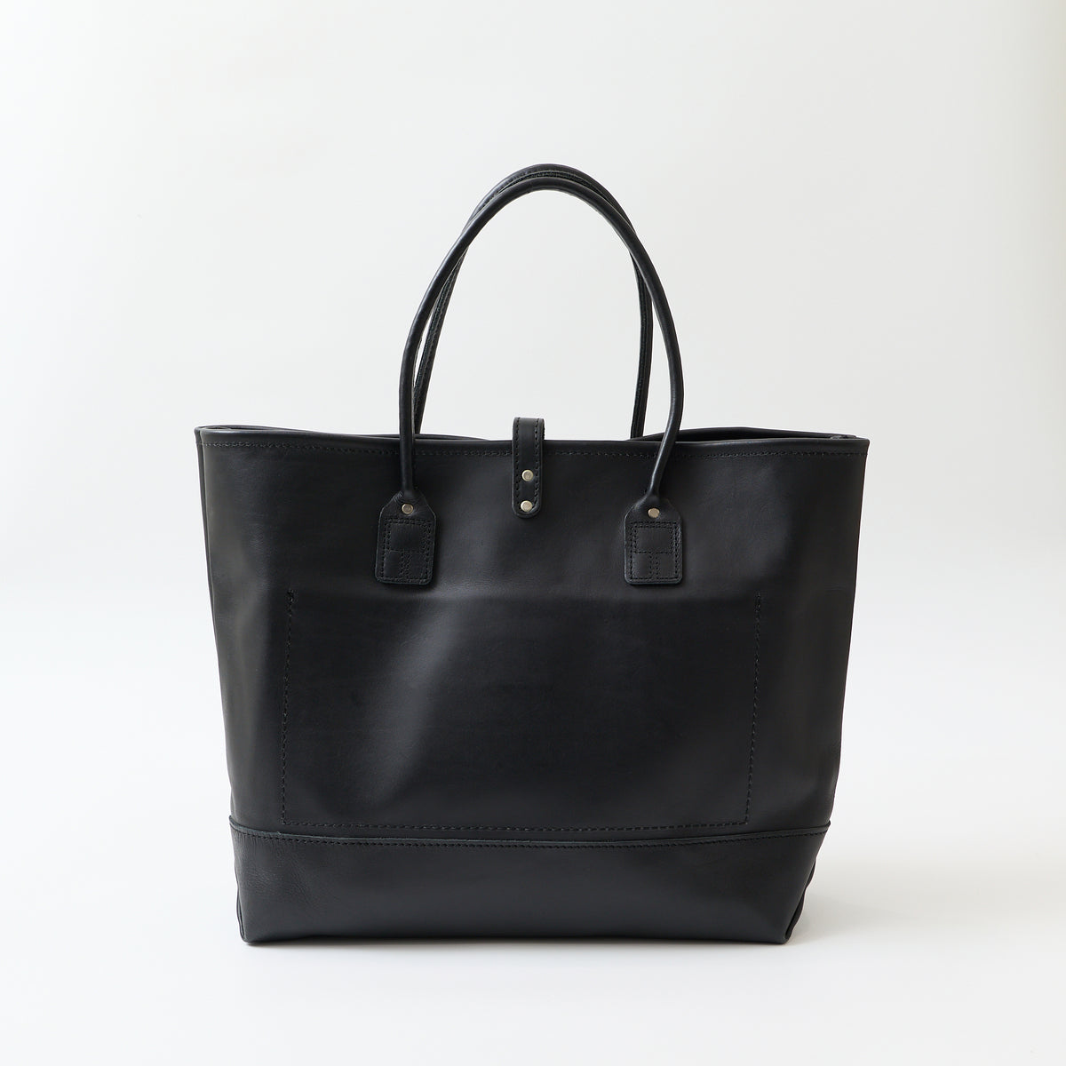 HERITAGE LEATHER ALL LATIGO LEATHER TOTE BAG  W/CLOSURE STRAP - BLACK LATIGO