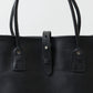 HERITAGE LEATHER ALL LATIGO LEATHER TOTE BAG  W/CLOSURE STRAP - BLACK LATIGO