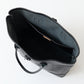 HERITAGE LEATHER ALL LATIGO LEATHER TOTE BAG  W/CLOSURE STRAP - BLACK LATIGO