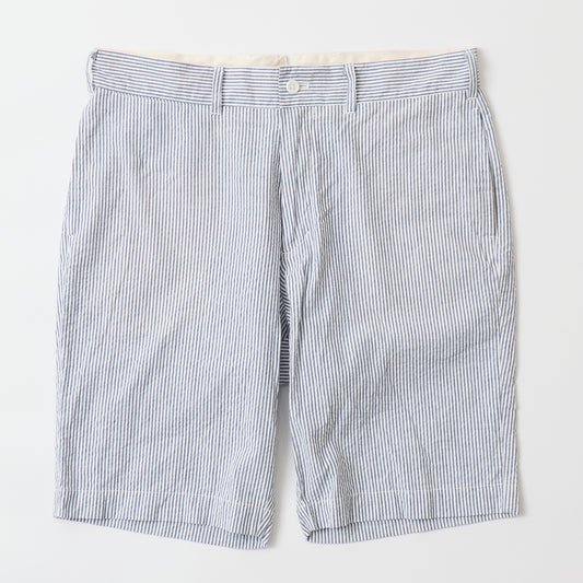 KEATON CHASE USA SEERSUCKER STRIPE BERMUDA SHORT W/BUCKLE BACK