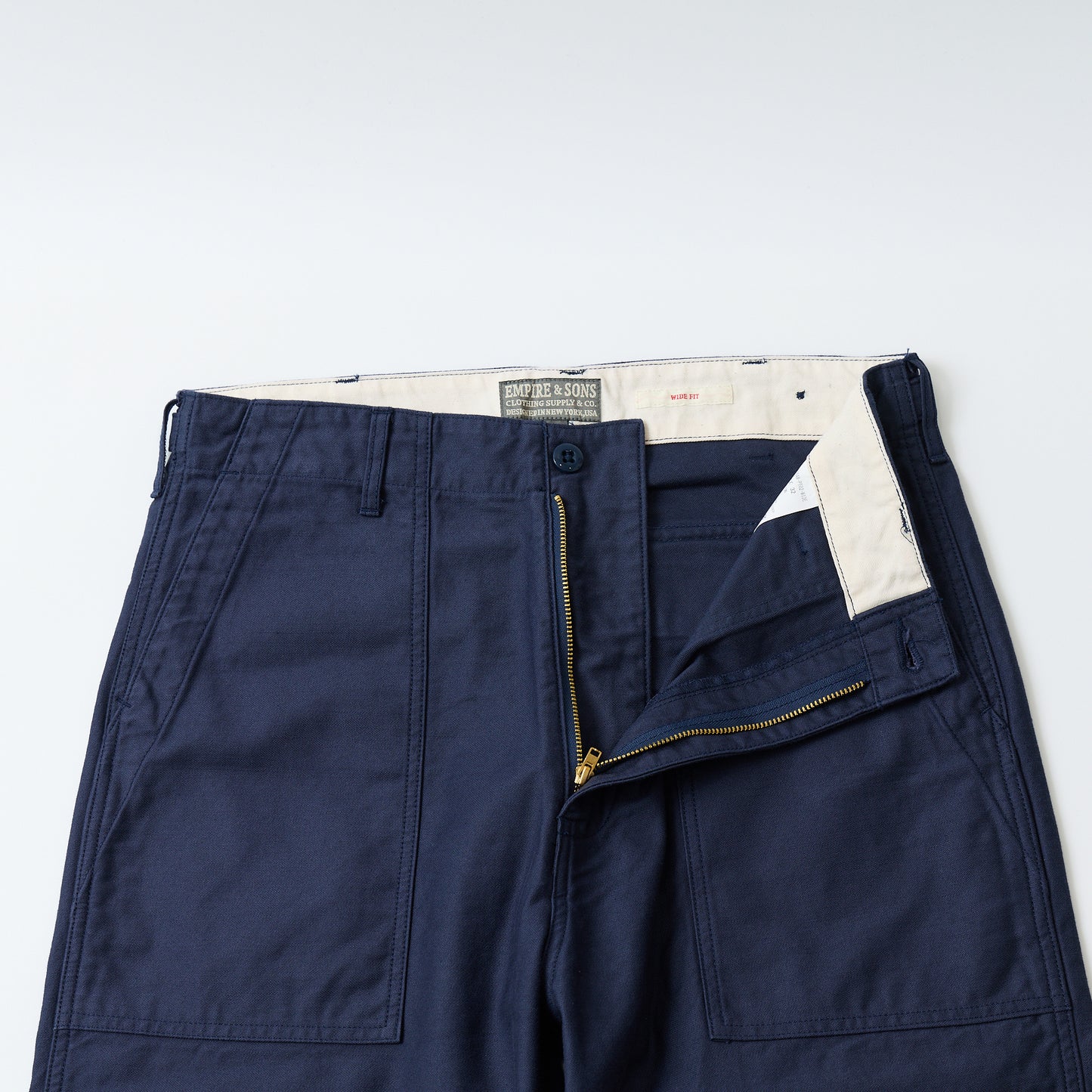 EMPIRE & SONS FATIGUE PANT MILITARY SLUB BACK SATEEN TAPERED WIDE FIT
