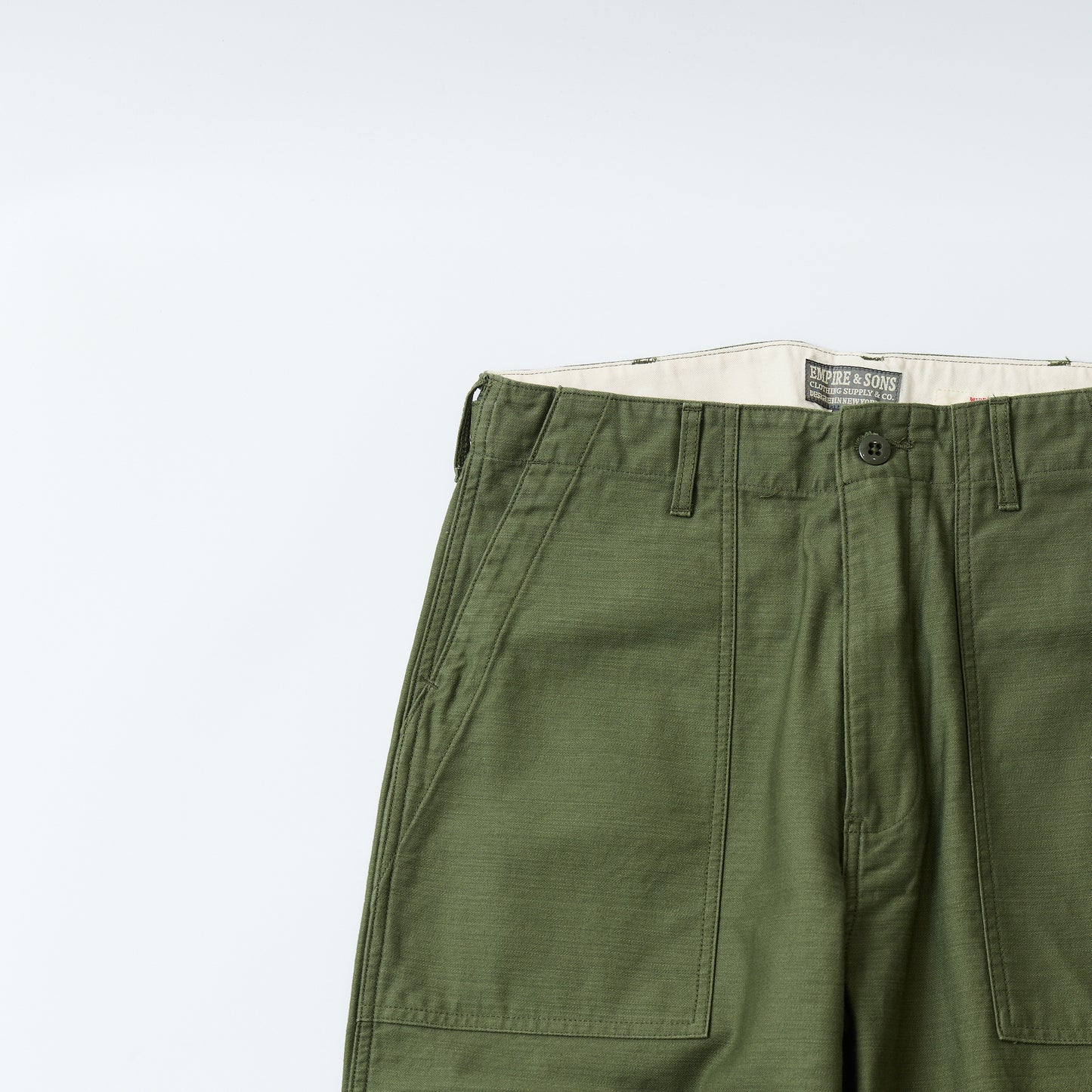 EMPIRE & SONS FATIGUE PANT MILITARY SLUB BACK SATEEN TAPERED WIDE FIT