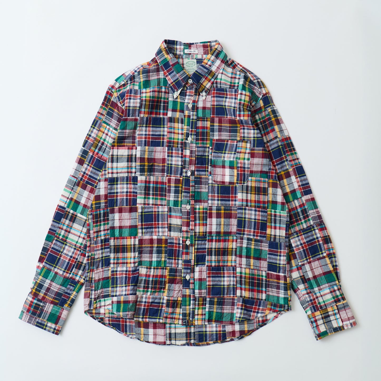 KEATON CHASE USA L/S CLASSIC FIT FULL OPEN BD SHIRT COTTON PATCHWORK MADRAS CHECK - #9