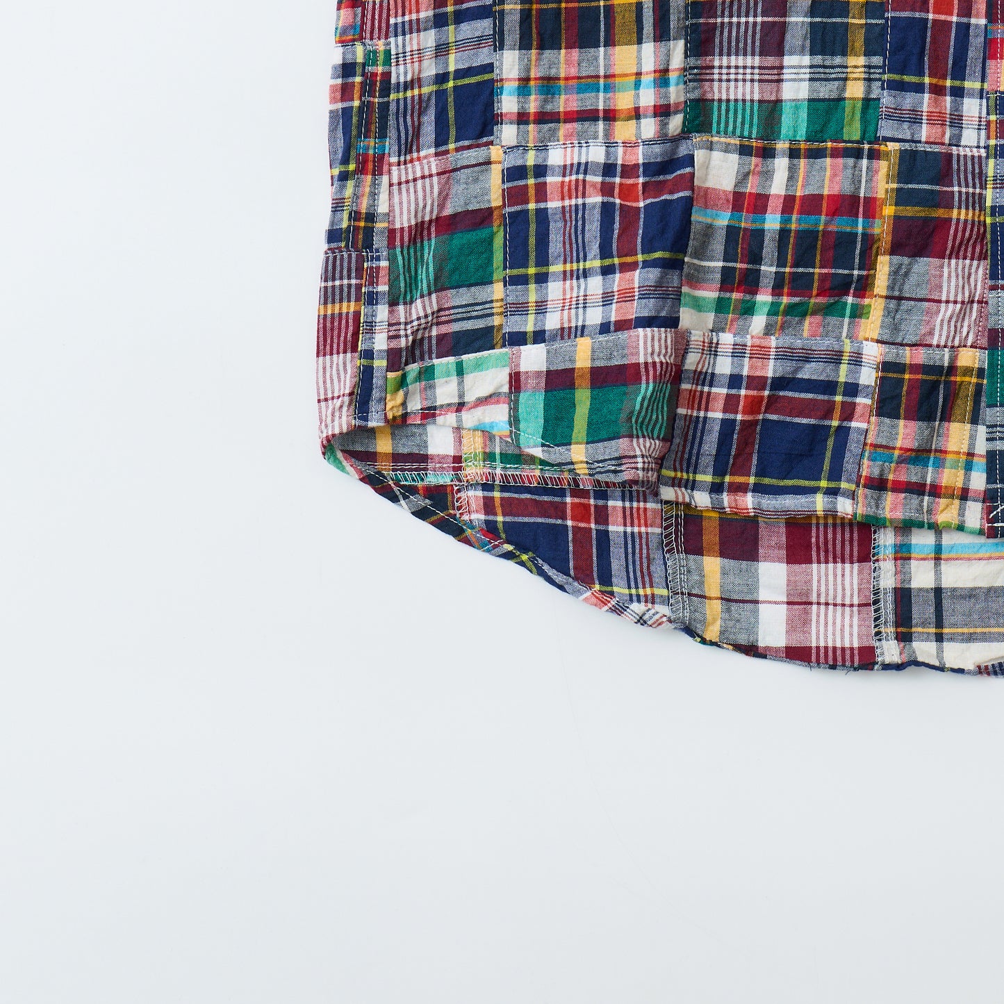 KEATON CHASE USA L/S CLASSIC FIT FULL OPEN BD SHIRT COTTON PATCHWORK MADRAS CHECK - #9