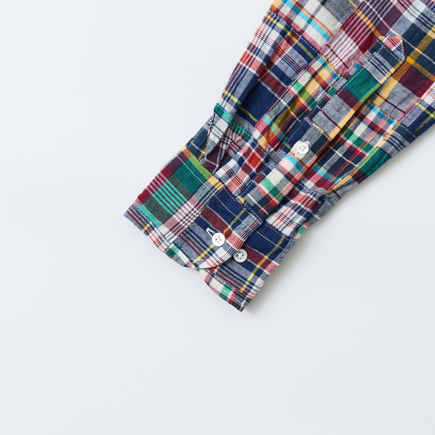 KEATON CHASE USA L/S CLASSIC FIT FULL OPEN BD SHIRT COTTON PATCHWORK MADRAS CHECK - #9