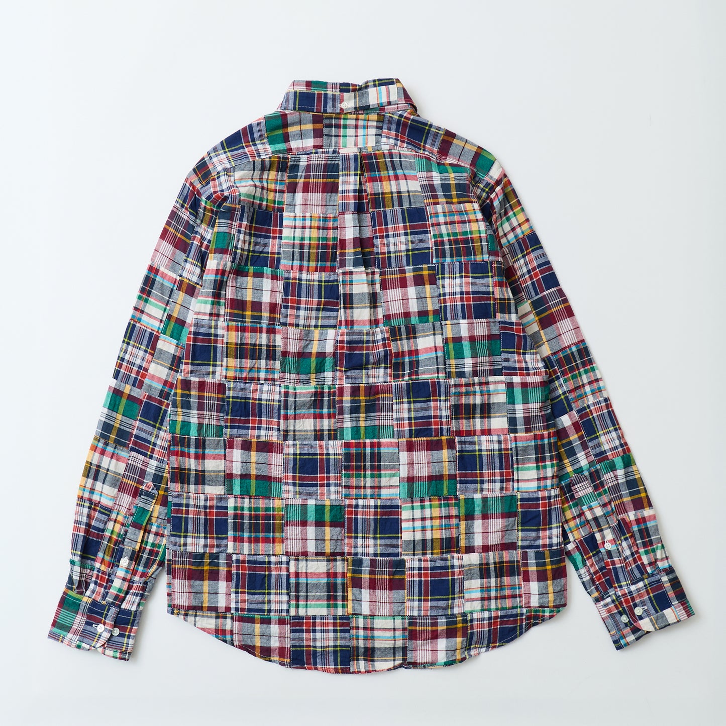 KEATON CHASE USA L/S CLASSIC FIT FULL OPEN BD SHIRT COTTON PATCHWORK MADRAS CHECK - #9