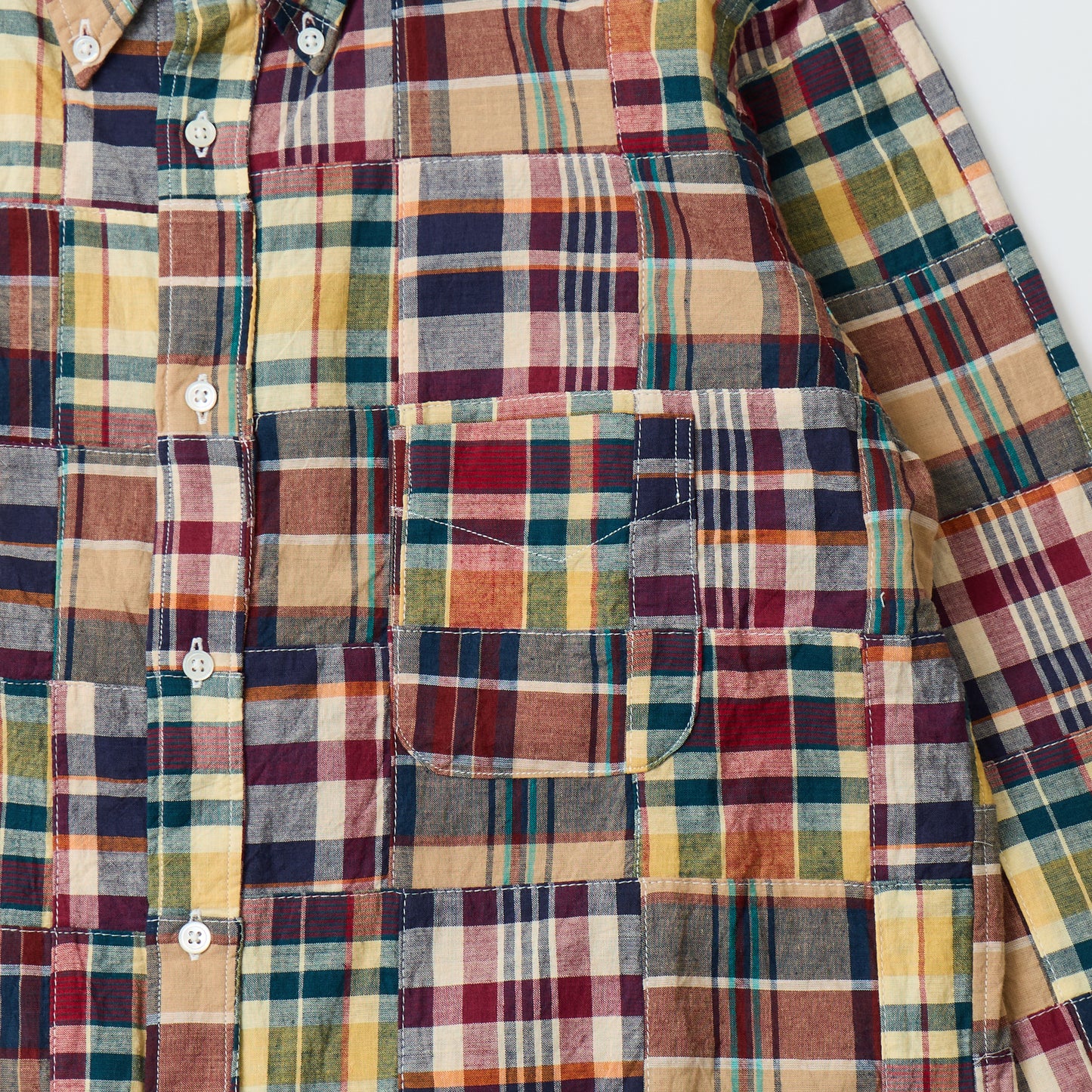 KEATON CHASE USA L/S CLASSIC FIT FULL OPEN BD SHIRT COTTON PATCHWORK MADRAS CHECK - #5