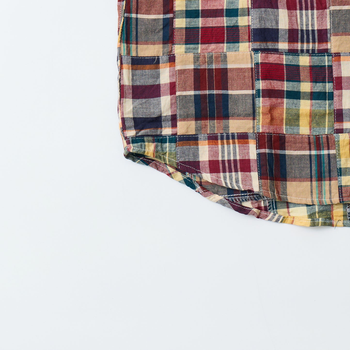 KEATON CHASE USA L/S CLASSIC FIT FULL OPEN BD SHIRT COTTON PATCHWORK MADRAS CHECK - #5