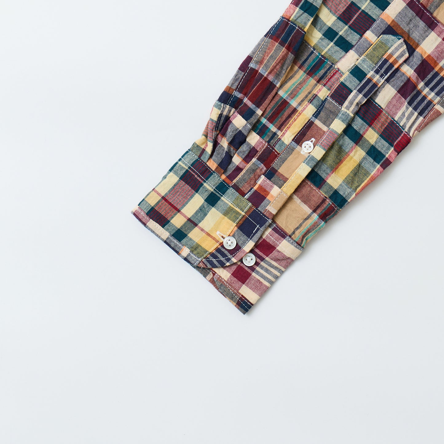 KEATON CHASE USA L/S CLASSIC FIT FULL OPEN BD SHIRT COTTON PATCHWORK MADRAS CHECK - #5