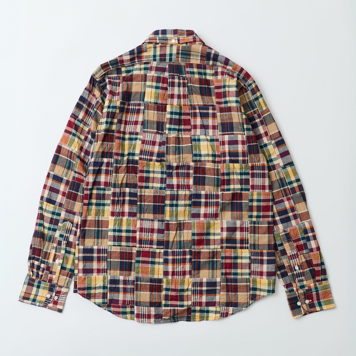 KEATON CHASE USA L/S CLASSIC FIT FULL OPEN BD SHIRT COTTON PATCHWORK MADRAS CHECK - #5