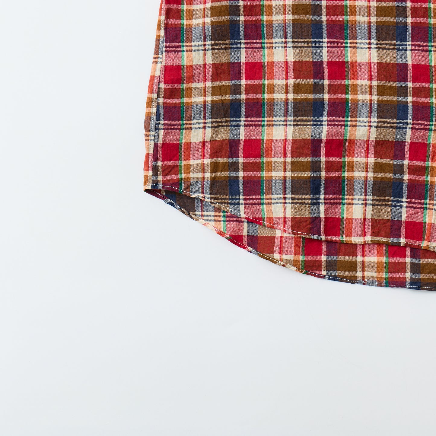 KEATON CHASE USA L/S CLASSIC FIT FULLOPEN BD SHIRT COTTON MADRAS CHECK - 3. RED_BROWN_WHITE_NAVY_GREEN