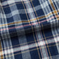 KEATON CHASE USA L/S CLASSIC FIT FULLOPEN BD SHIRT COTTON MADRAS CHECK - 13. NAVY_WHITE_RED_ORANGE