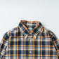 KEATON CHASE USA L/S CLASSIC FIT FULLOPEN BD SHIRT COTTON MADRAS CHECK - 11. NAVY_ORANGE_WHITE
