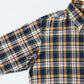 KEATON CHASE USA L/S CLASSIC FIT FULLOPEN BD SHIRT COTTON MADRAS CHECK - 11. NAVY_ORANGE_WHITE