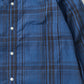 KEATON CHASE USA L/S CLASSIC FIT FULLOPEN BD SHIRT COTTON OVERDYED MADRAS CHECK - A_NAVY_BLUE