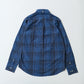 KEATON CHASE USA L/S CLASSIC FIT FULLOPEN BD SHIRT COTTON OVERDYED MADRAS CHECK - A_NAVY_BLUE