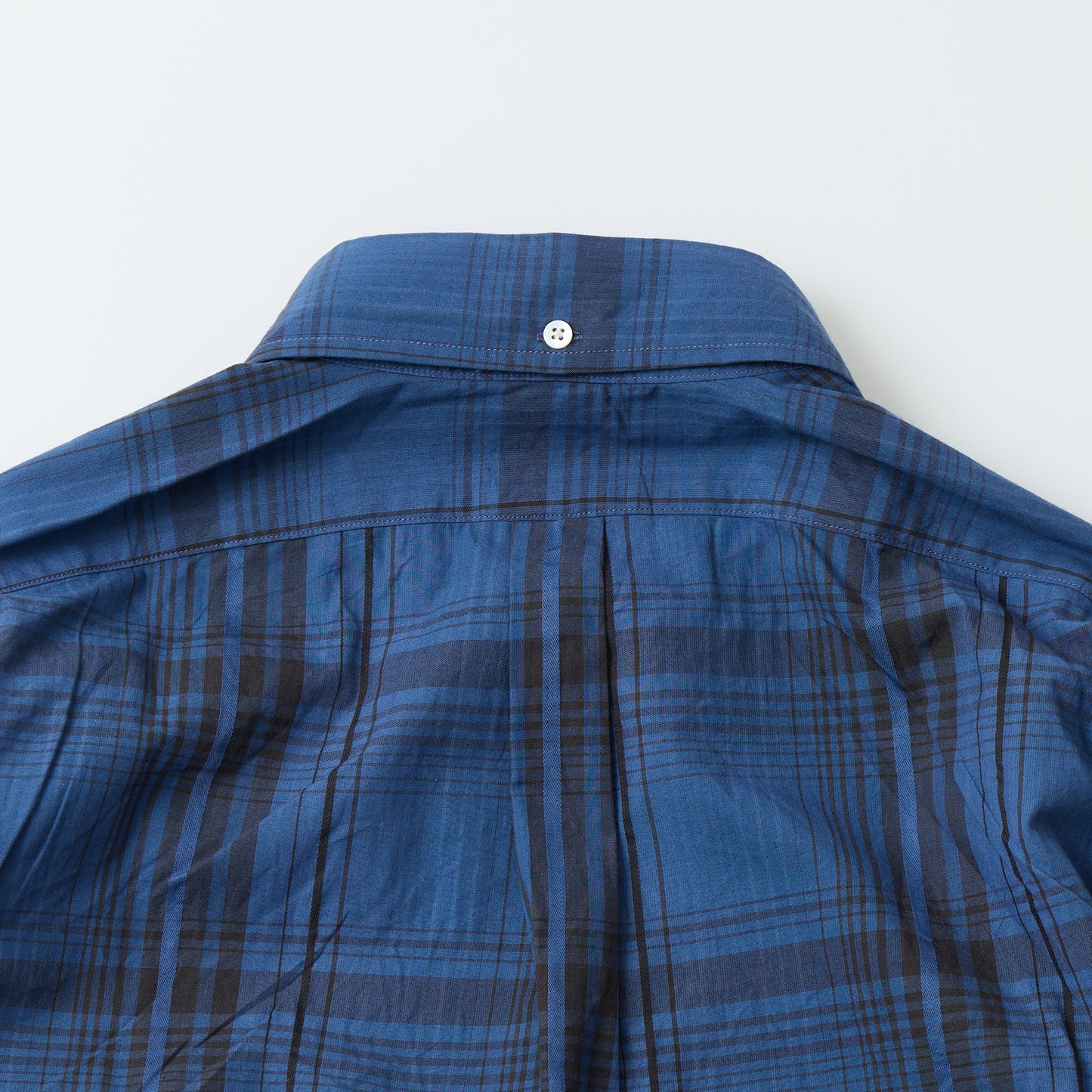KEATON CHASE USA L/S CLASSIC FIT FULLOPEN BD SHIRT COTTON OVERDYED MADRAS CHECK - A_NAVY_BLUE