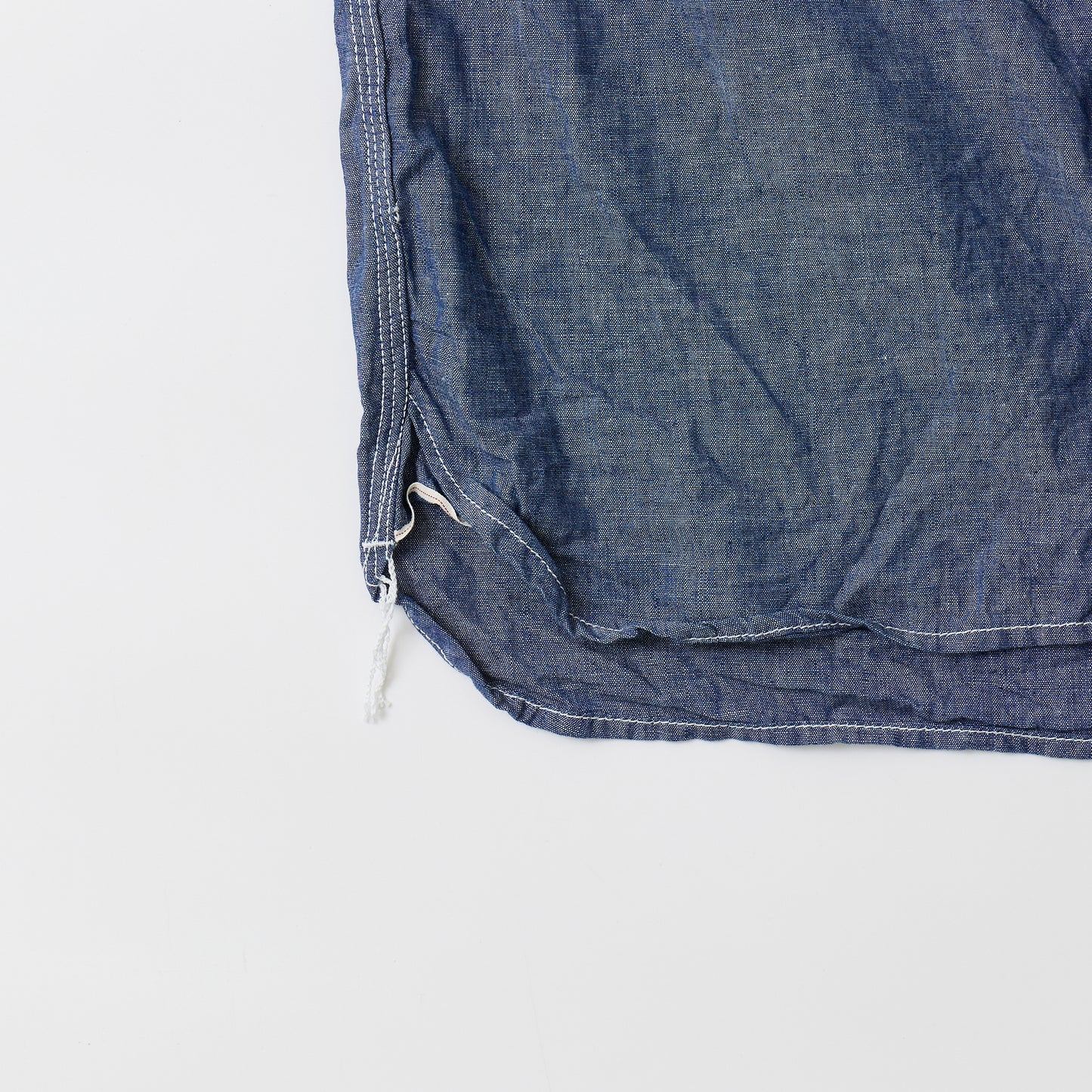 EMPIRE & SONS L/S USN STYLE WORK SHIRT 5oz SELVAGE CHAMBRAY - BLUE
