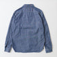 EMPIRE & SONS L/S USN STYLE WORK SHIRT 5oz SELVAGE CHAMBRAY - BLUE