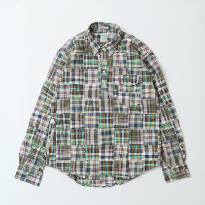 KEATON CHASE USA L/S CLASSIC FIT PULLOVER BD SHIRT COTTON PATCHWORK MADRAS CHECK - #6