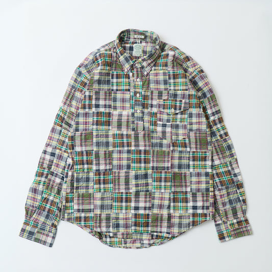 KEATON CHASE USA L/S CLASSIC FIT PULLOVER BD SHIRT COTTON PATCHWORK MADRAS CHECK - #6