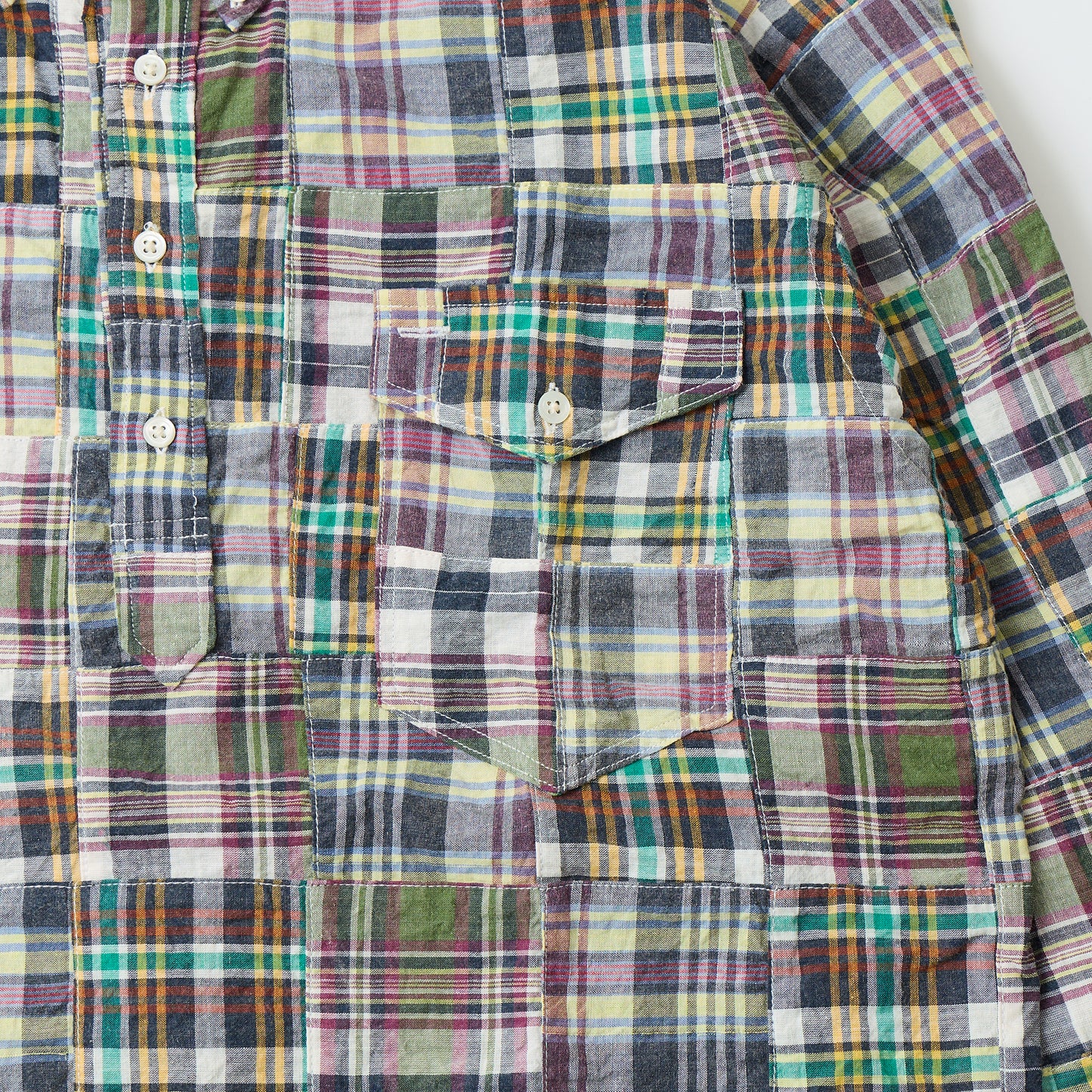 KEATON CHASE USA L/S CLASSIC FIT PULLOVER BD SHIRT COTTON PATCHWORK MADRAS CHECK - #6