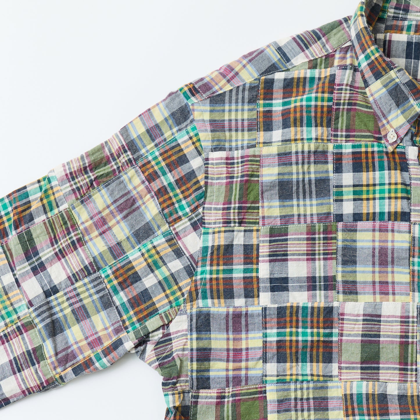 KEATON CHASE USA L/S CLASSIC FIT PULLOVER BD SHIRT COTTON PATCHWORK MADRAS CHECK - #6