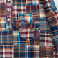 KEATON CHASE USA L/S CLASSIC FIT PULLOVER BD SHIRT COTTON PATCHWORK MADRAS CHECK - 1. BROWN_NAVY
