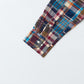KEATON CHASE USA L/S CLASSIC FIT PULLOVER BD SHIRT COTTON PATCHWORK MADRAS CHECK - 1. BROWN_NAVY