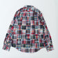 KEATON CHASE USA L/S CLASSIC FIT PULLOVER BD SHIRT COTTON PATCHWORK MADRAS CHECK - 3. RED_NAVY