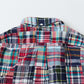 KEATON CHASE USA L/S CLASSIC FIT PULLOVER BD SHIRT COTTON PATCHWORK MADRAS CHECK - 3. RED_NAVY