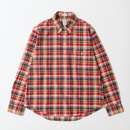 KEATON CHASE USA L/S CLASSIC FIT PULLOVER BD SHIRT MADRAS CHECK INDIA - #3 RED_BROWN_WHITE_NAVY_GREEN