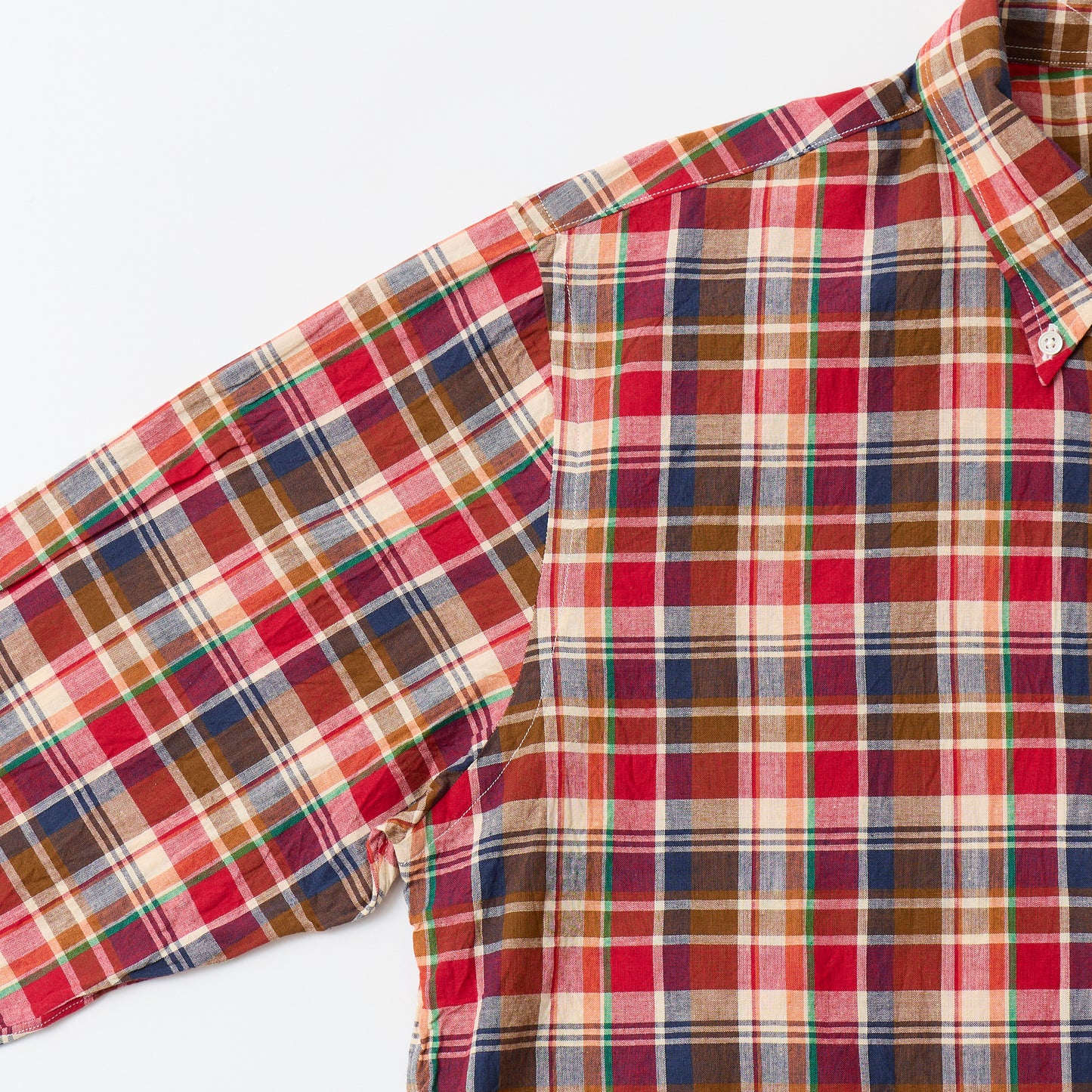 KEATON CHASE USA L/S CLASSIC FIT PULLOVER BD SHIRT MADRAS CHECK INDIA - #3 RED_BROWN_WHITE_NAVY_GREEN