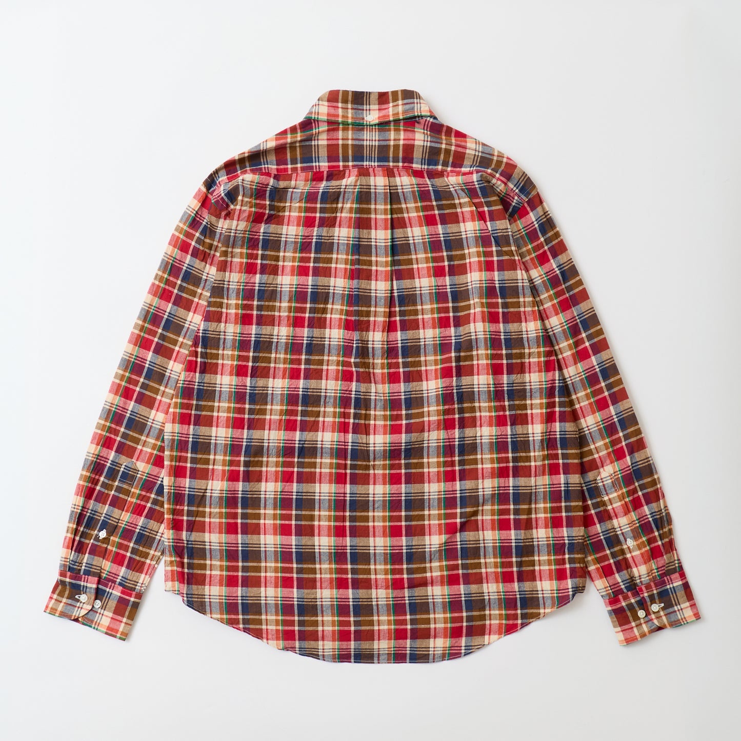 KEATON CHASE USA L/S CLASSIC FIT PULLOVER BD SHIRT MADRAS CHECK INDIA - #3 RED_BROWN_WHITE_NAVY_GREEN