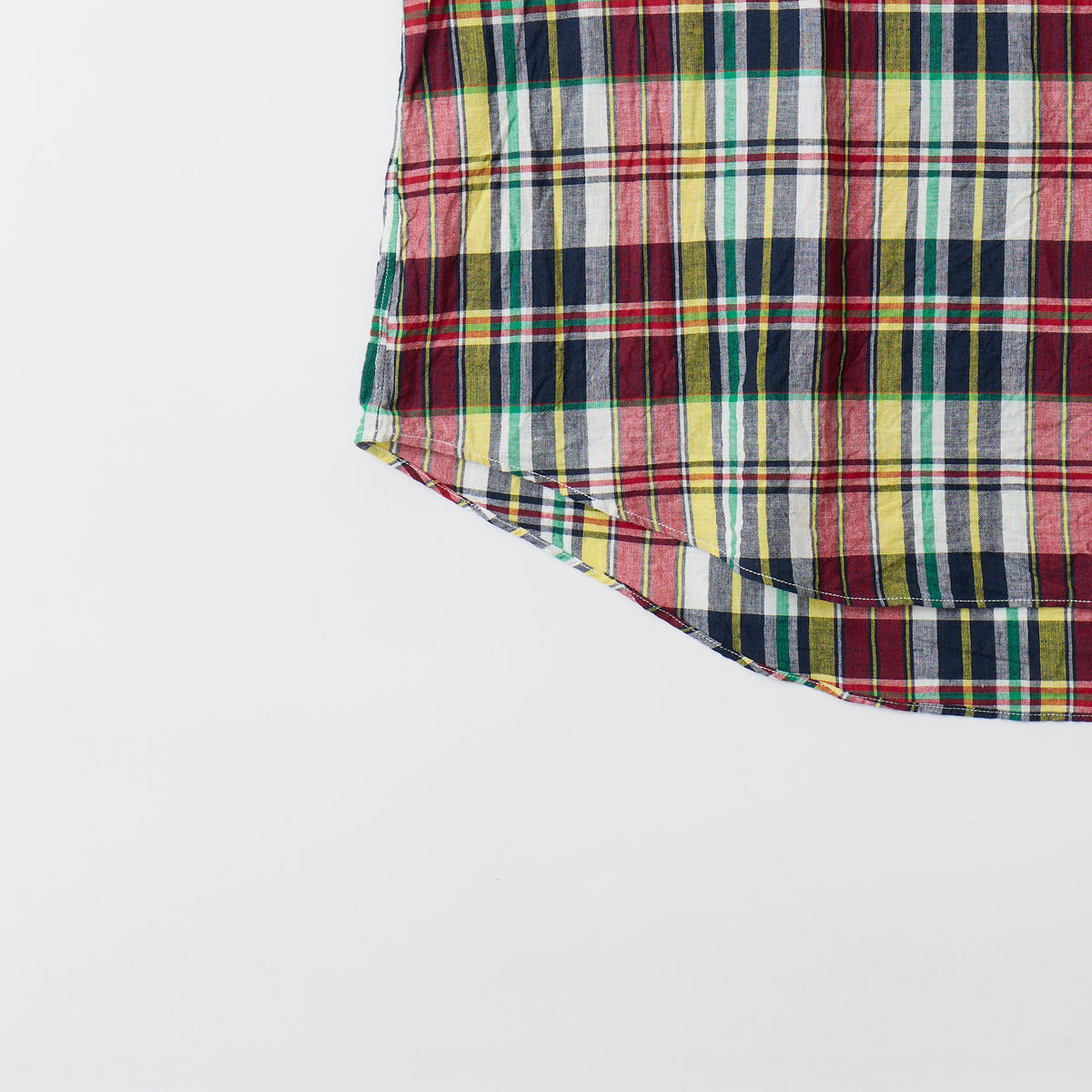 KEATON CHASE USA L/S CLASSIC FIT PULLOVER BD SHIRT MADRAS CHECK INDIA - #5 NAVY_RED_YELLOW_WHITE_GREEN