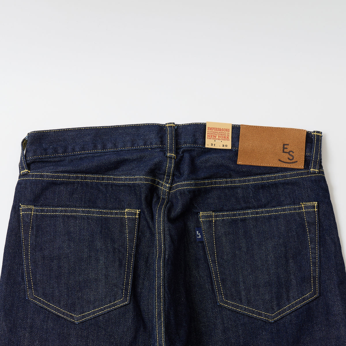 EMPIRE & SONS 5 POCKET TAPERED STRAIGHT PANT 13oz SELVAGE DENIM SANFORIZED ONE WASH - INDIGO