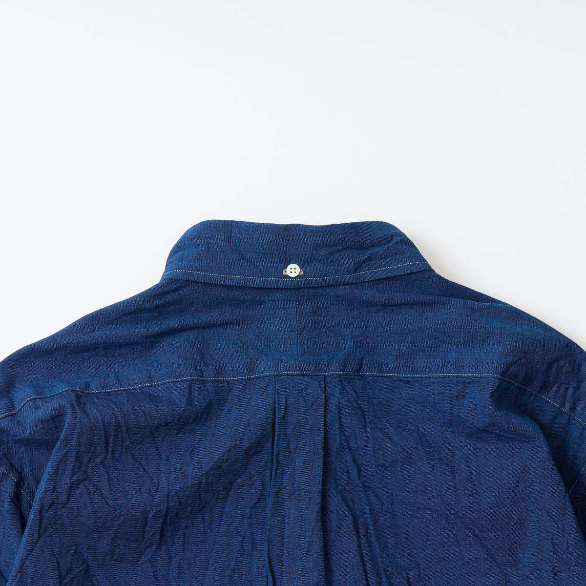 KEATON CHASE USA L/S CLASSIC FIT PULLOVER BD SHIRT 5oz INDIGO CHAMBRAY - INDIGO W/BEIGE STITCH