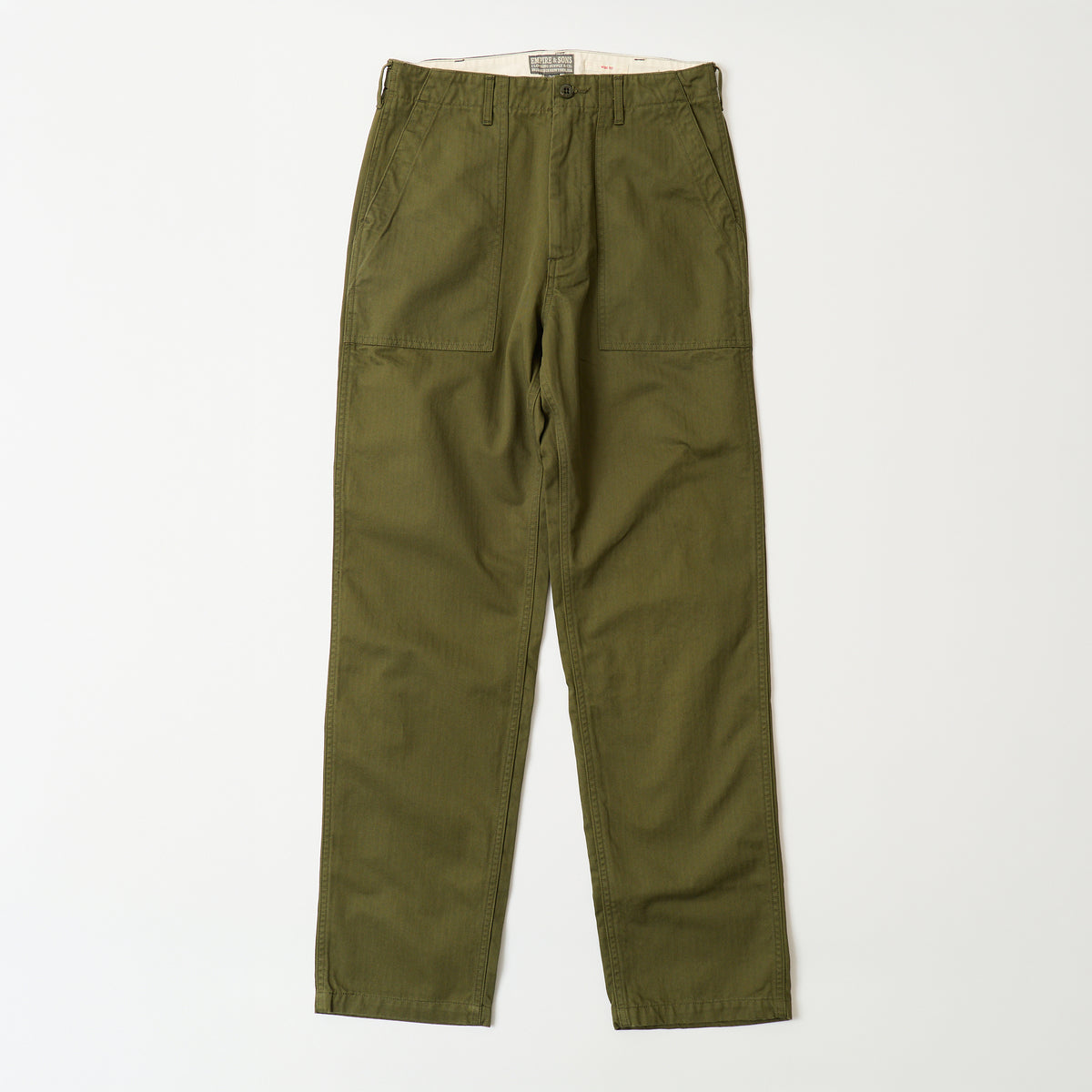 EMPIRE & SONS FATIGUE PANT HERRINGBONE ONE WASH TAPERED WIDE FIT