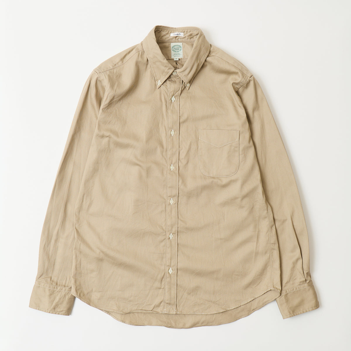 KEATON CHASE USA L/S CLASSIC FIT FULL OPEN BD SHIRT 20s COTTON DYED TWILL