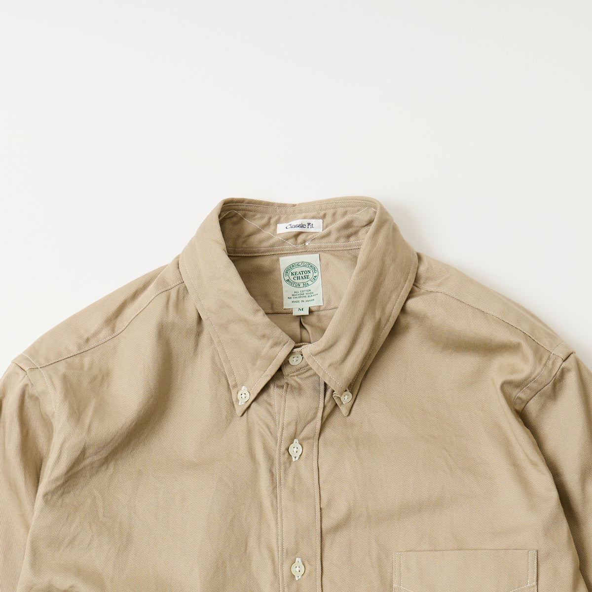 KEATON CHASE USA L/S CLASSIC FIT FULL OPEN BD SHIRT 20s COTTON DYED TWILL