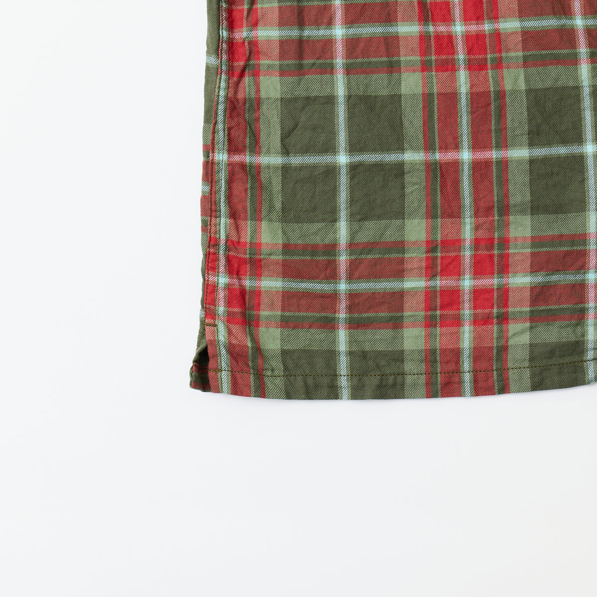 EMPIRE & SONS WORK SHIRT JACKET - COTTON TWILL CHECK - 2.DK OLIVE DK RED SAGE WHITE