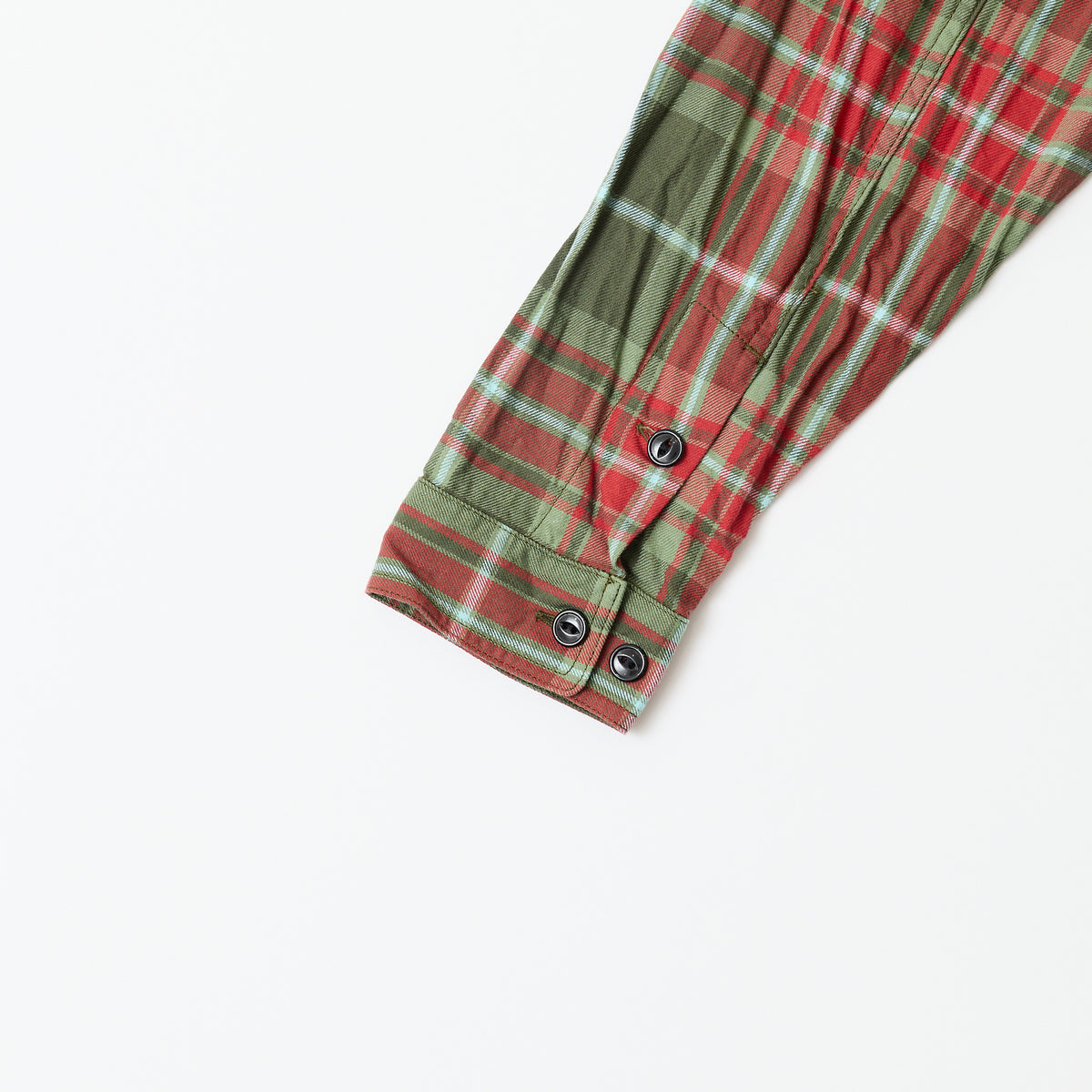 EMPIRE & SONS WORK SHIRT JACKET - COTTON TWILL CHECK - 2.DK OLIVE DK RED SAGE WHITE