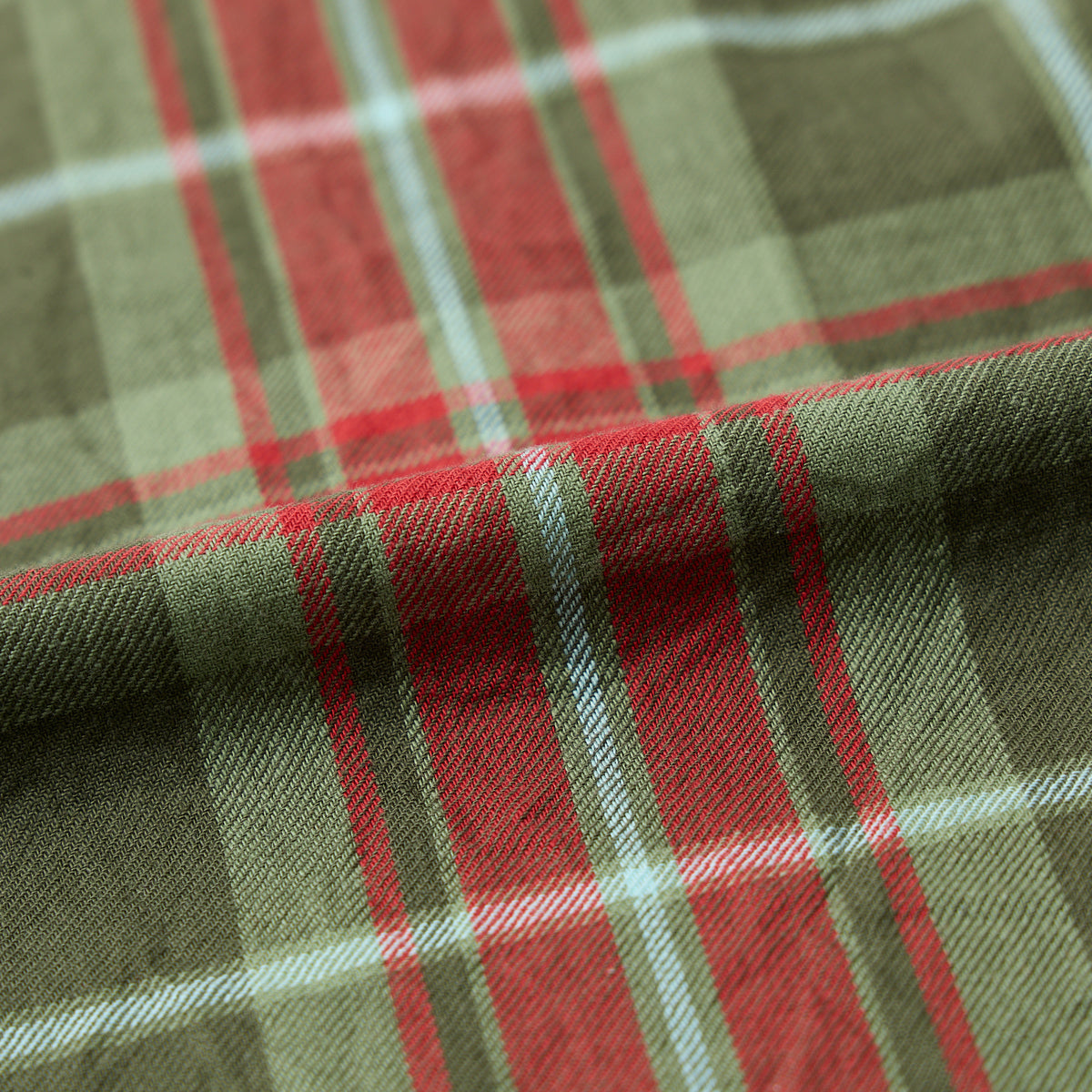 EMPIRE & SONS WORK SHIRT JACKET - COTTON TWILL CHECK - 2.DK OLIVE DK RED SAGE WHITE