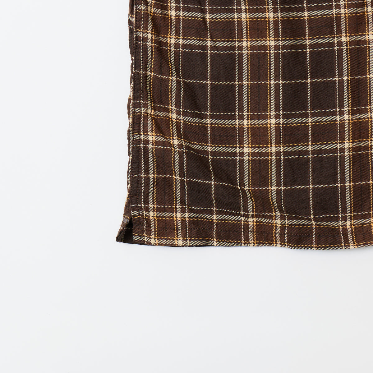 EMPIRE & SONS WORK SHIRT JACKET - COTTON TWILL CHECK - DK BROWN_NATURAL_YELLOW