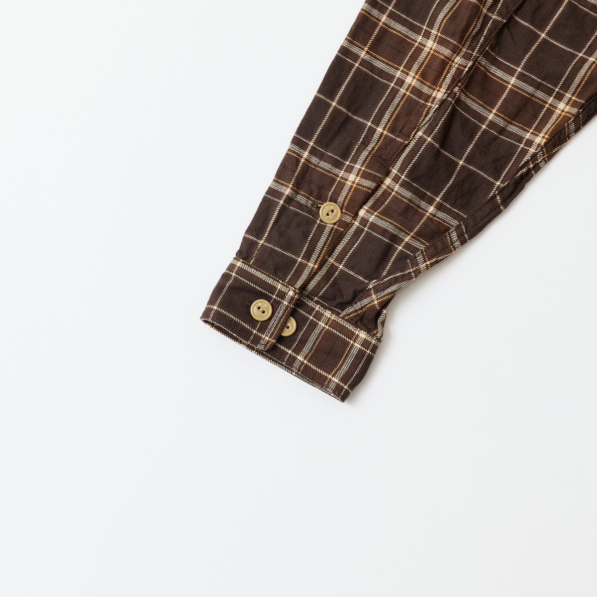 EMPIRE & SONS WORK SHIRT JACKET - COTTON TWILL CHECK - DK BROWN_NATURAL_YELLOW